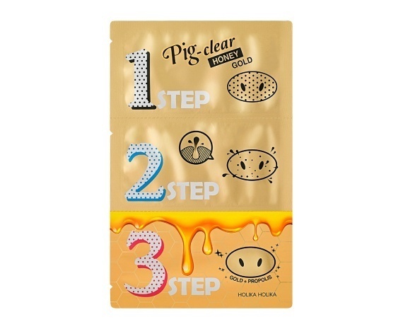 Pooride puhastuskomplekt Pig Nose Clear Black Head 3-Step Kit (Honey Gold)