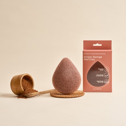 Konjac näopesukäsn punase saviga Purable Konjac Sponge - Red Clay (4608)